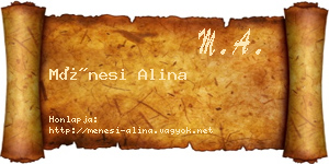 Ménesi Alina névjegykártya